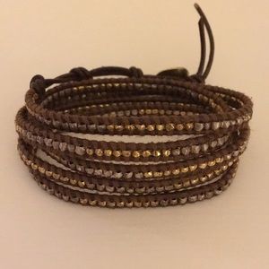 Chan Luu Wrap Bracelet {Brown + Silver&Gold}